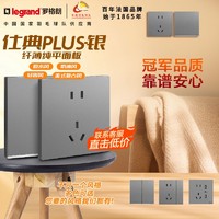 legrand 罗格朗 开关插座家用逸景仕典Plus磨砂银五孔usb墙壁86型多控开关