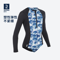 DECATHLON 迪卡侬 女童泳衣连体冲浪服潜水服防晒保暖弹性贴身稳定易穿脱KIDK