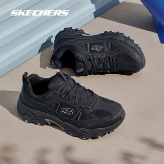 斯凯奇（Skechers）百搭时尚耐磨休闲运动鞋男士绑带越野城市户外鞋237527 全黑色/BBK 43