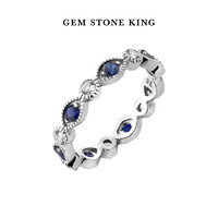 GEM STONE KING GSK永恒戒指女925银镶蓝宝石结婚订婚小众设计高级感肖邦钻戒婚戒