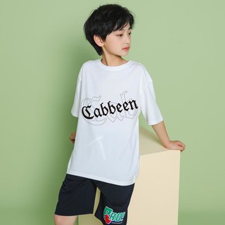 Cabbeenlove 卡宾童装 男童短袖T恤卡宾logo印花儿童t恤女短袖薄款大童装