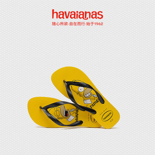 Havaianas 哈瓦那 人字拖Simpsons辛普森联名印花童鞋亲子平底拖鞋 0776-向日葵黄/印花 37-38 巴西码