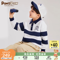 Paw in Paw PawinPaw卡通小熊童装2024年春季新款男童POLO领卫衣条纹印花上衣