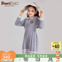 Paw in Paw PawinPaw卡通小熊童装2024年春季新款女童学院风淑女长袖连衣裙