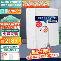 KOHLER 科勒 净水家用直饮厨房ro反渗透纯水机大流量自来水过滤器大白豚 RO反渗透600G-32437T-KP060