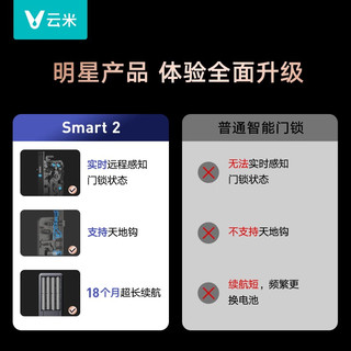 云米（VIOMI）指纹锁AI全自动家用智能家用大容量电池电子锁密码锁Smart 2 带天地勾