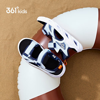 361°儿童凉鞋24夏季男中大童轻盈透气清凉耐磨运动沙滩凉鞋 蓝40 永恒蓝