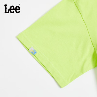 Lee儿童短袖T恤2024夏季男女童纯棉圆领套头舒适宽松运动上衣童装 荧氯 150cm