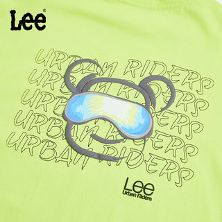 Lee儿童短袖T恤2024夏季男女童纯棉圆领套头舒适宽松运动上衣童装 荧氯 150cm