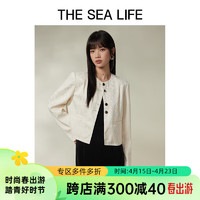THE SEA LIFE欧海一生 小香风外套女装24春夏气质印花新中式外套15762 白杏色 S