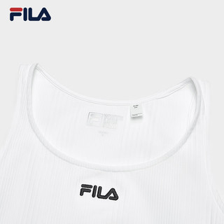 FILA 斐乐女子针织背心2024夏季时尚休闲防晒修身小上衣 标准白-WT 165/84A/M