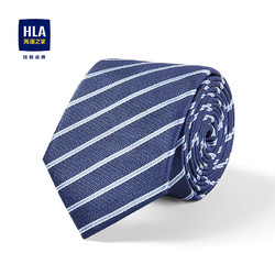 HLA 海澜之家 领带男撞色条纹镶拼质感有型商务领带藏青条纹12 145CM×7CM