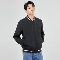 GIORDANO 佐丹奴 春季撞色棒球领男士外套梭织网里飞行员夹克外套男款