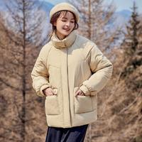 GIORDANO 佐丹奴 厚实梭织立领女士外套棉服宽松插肩袖棉衣外套女款