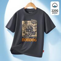 BoBDoG 巴布豆 男童短袖夏装纯棉半袖中大童装男孩运动儿童t恤夏季