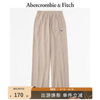 Abercrombie & Fitch 女装 美式复古时尚小麋鹿通勤百搭高腰阔腿运动裤卫裤 331783-1 棕色 L (165/84A)