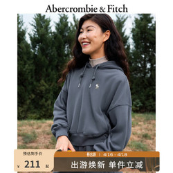 Abercrombie & Fitch 女装 美式复古辣妹百搭连帽卫衣 330622-1 深灰色 XL (170/112A)