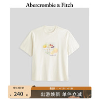 Abercrombie & Fitch 男装女装情侣装 24春夏新品 美式风时尚百搭T恤 359229-1 奶油色 S (175/92A)