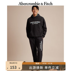 Abercrombie & Fitch 男装 美式复古潮流休闲保暖抓绒运动裤卫裤 322936-2 黑色 XL (180/98A)