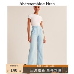 Abercrombie & Fitch 女装 美式复古时尚气质白领通勤高腰休闲百搭阔腿西裤 325517-1 浅蓝色 28R (165/72A)