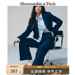 Abercrombie & Fitch 女装 美式复古时尚气质白领通勤高腰休闲百搭阔腿裤 323872-1 海军蓝 24S (150/60A)
