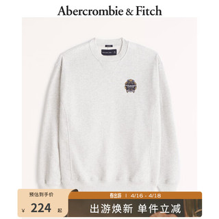 Abercrombie & Fitch 男装女装情侣款 美式复古宽松毛圈布运动衫卫衣325383-1 麻灰色 XXL (185/124A)
