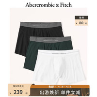 Abercrombie & Fitch 男装套装 3条装弹力轻薄时尚柔软logo四角内裤 326438-1 白色、海军蓝、绿色 XS