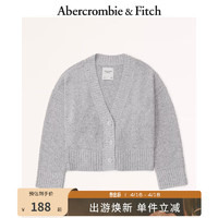 Abercrombie & Fitch 女装 美式时尚百搭毛衣纯色V领辣妹针织开衫 330256-1 灰色 XXS (160/80A)