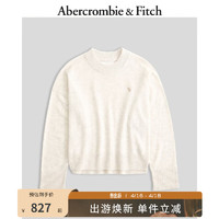 Abercrombie & Fitch 女装 小麋鹿复古美式保暖毛衣柔软圆领羊绒针织衫 331793-1 奶油色 XS (160/84A)