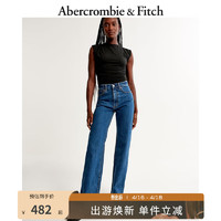 Abercrombie & Fitch 女装 90年代风美式潮流百搭通勤复古高腰直筒牛仔裤 330024-1 深色 24R (160/60A)