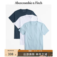 Abercrombie & Fitch 男装女装套装 24春夏3件装小麋鹿圆领短袖T恤 358799-1 蓝色多色 S (175/92A)