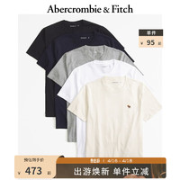 Abercrombie & Fitch 男装女装套装 24春夏5件装时尚百搭小麋鹿短袖T恤 358794-1 白色 M (180/100A)