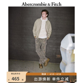 Abercrombie & Fitch 男装 24春新款美式时尚流行街头工装风外套飞行员夹克 355532-1 浅绿色 L (180/108A)