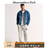 Abercrombie & Fitch 男装 复古保暖抓绒运动裤卫裤 332137-1 浅麻灰色 L (180/86A)