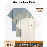 Abercrombie & Fitch 男装女装套装 24春夏3件装小麋鹿纯色短袖T恤 358480-1 多种颜色 XS (170/84A)