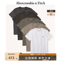 Abercrombie & Fitch 男装女装套装 5件装美式日常运动纯色圆领短袖T恤 329667-1 中性色组合装 M (180/100A)