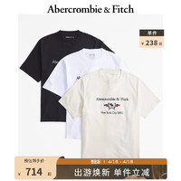 Abercrombie & Fitch 男装女装套装 24春夏新款3件装情侣小麋鹿重磅短袖T恤 358800-1 多色 M (180/100A)