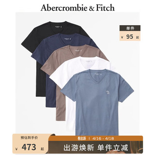 Abercrombie & Fitch 男装套装 5件装美式复古运动纯色小麋鹿V领短袖T恤 330591-1 多色 M (180/100A)