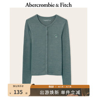 Abercrombie & Fitch 女装 24春夏新款美式时尚亨利修身长袖T恤 322678-1 绿色 S (165/92A)