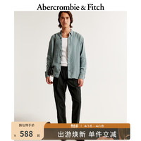 Abercrombie & Fitch 男装 24春美式时尚复古亚麻混纺松紧腰长裤 356733-1 黑色 M (180/80A)