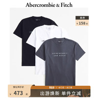 Abercrombie & Fitch 男装女装套装 24春夏新款3件装印花时尚休闲短袖T恤 358795-1 多色 M (180/100A)