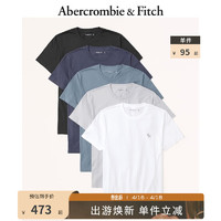 Abercrombie & Fitch 男装女装套装 5件装美式日常运动纯色圆领短袖T恤 329612-1 蓝色组合装 L (180/108A)