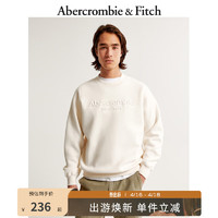 Abercrombie & Fitch 男装女装款 24春装logo抓绒卫衣 KI122-4071 白色 M (180/100A)