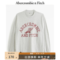 Abercrombie & Fitch 男装女装情侣装 美式风宽松长袖T恤332636-2 浅麻灰色 XXL (185/124A)
