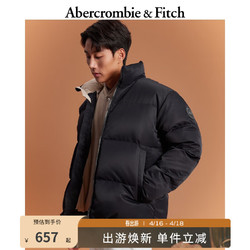 Abercrombie & Fitch 男装 美式抗风抗水外套保暖立领羽绒服 331475-1 深黑色 XL (180/116A)