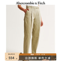 Abercrombie & Fitch 女装 24春夏新品简约时尚通勤挺括棉质锥形九分裤 357495-1 棕黄色 27R