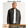 Abercrombie & Fitch 男装 24春新款美式复古潮流轻盈牛仔外套拉链夹克 355671-2 黑色 XL (180/116A)