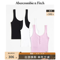 Abercrombie & Fitch 女装套装 24春夏3件装小麋鹿U型领罗纹亨利式背心 358709-1 黑色、白色、粉色 S (165/92A)