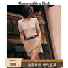 Abercrombie & Fitch 女装 24春夏短袖T恤轻盈罗纹短款辣妹修身Polo衫 358069-1 浅棕色 XS (160/84A)