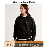 Abercrombie & Fitch 男装女装情侣装 24春新款美式风休闲抓绒连帽卫衣355487-1 黑色 XXL (185/124A)